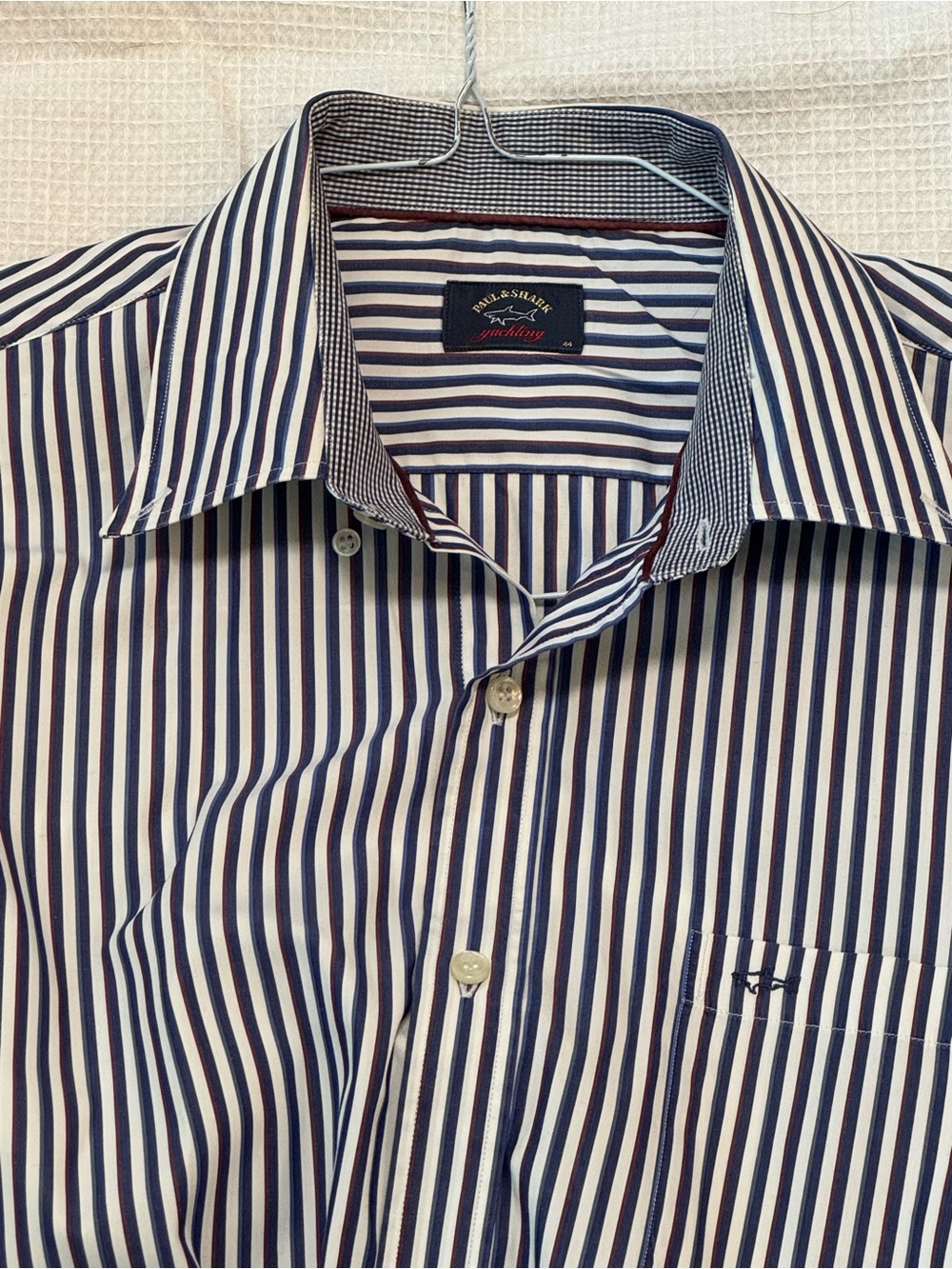 $325.00 Paul & Shark Yachting Men's Navy and White Stripe Dress Shirt